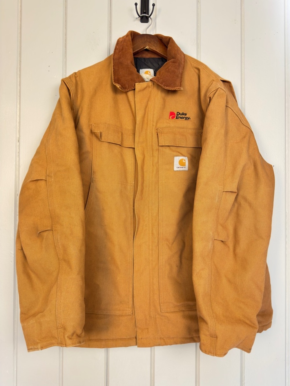 Vintage CARHARTT Canvas Jacket Mens C03 Brown Tan Quilt Lined Size 48 Regular